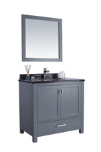 Load image into Gallery viewer, Wilson 313ANG-36G-BW Grey Bath Vanity, Black Marble Top, 36&quot; side