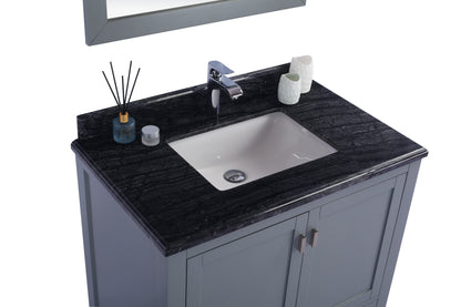 Wilson 313ANG-36G-BW Grey Bath Vanity, Black Marble Top, 36" up