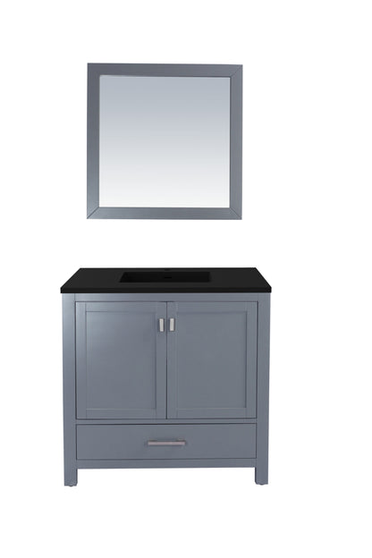 Laviva Wilson, Grey Bath Vanity Matte Black Stone 36" 313ANG-36G-MB