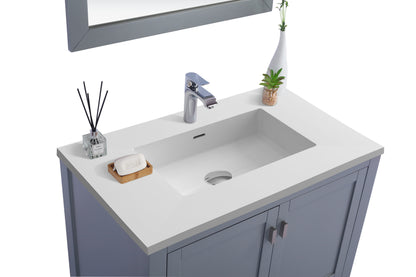 Wilson Grey Bath Vanity White Stone 36" 313ANG-36G-MB up