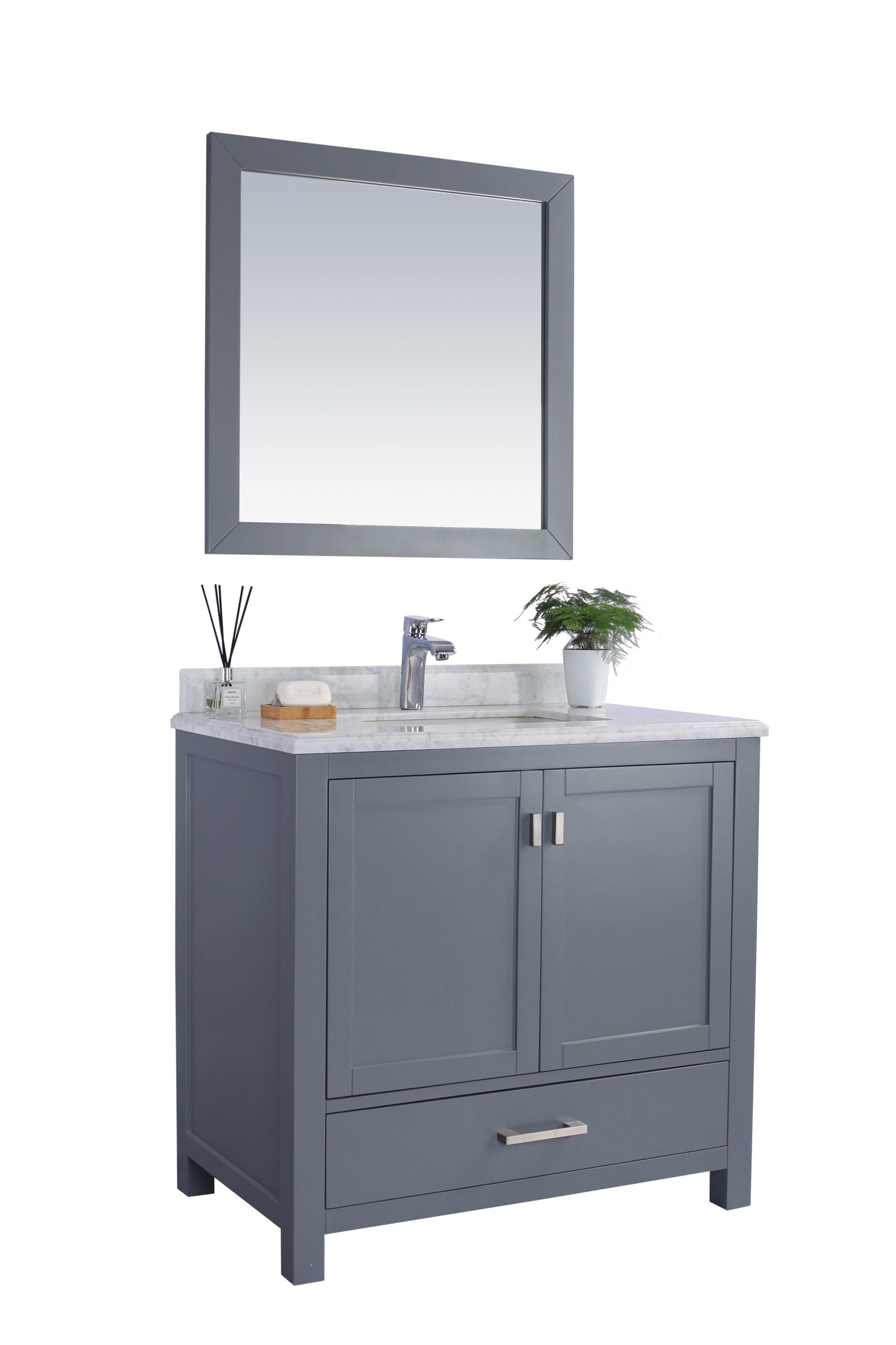 Wilson Grey Bath Vanity White Carrara 313ANG-36G-WC 36" 