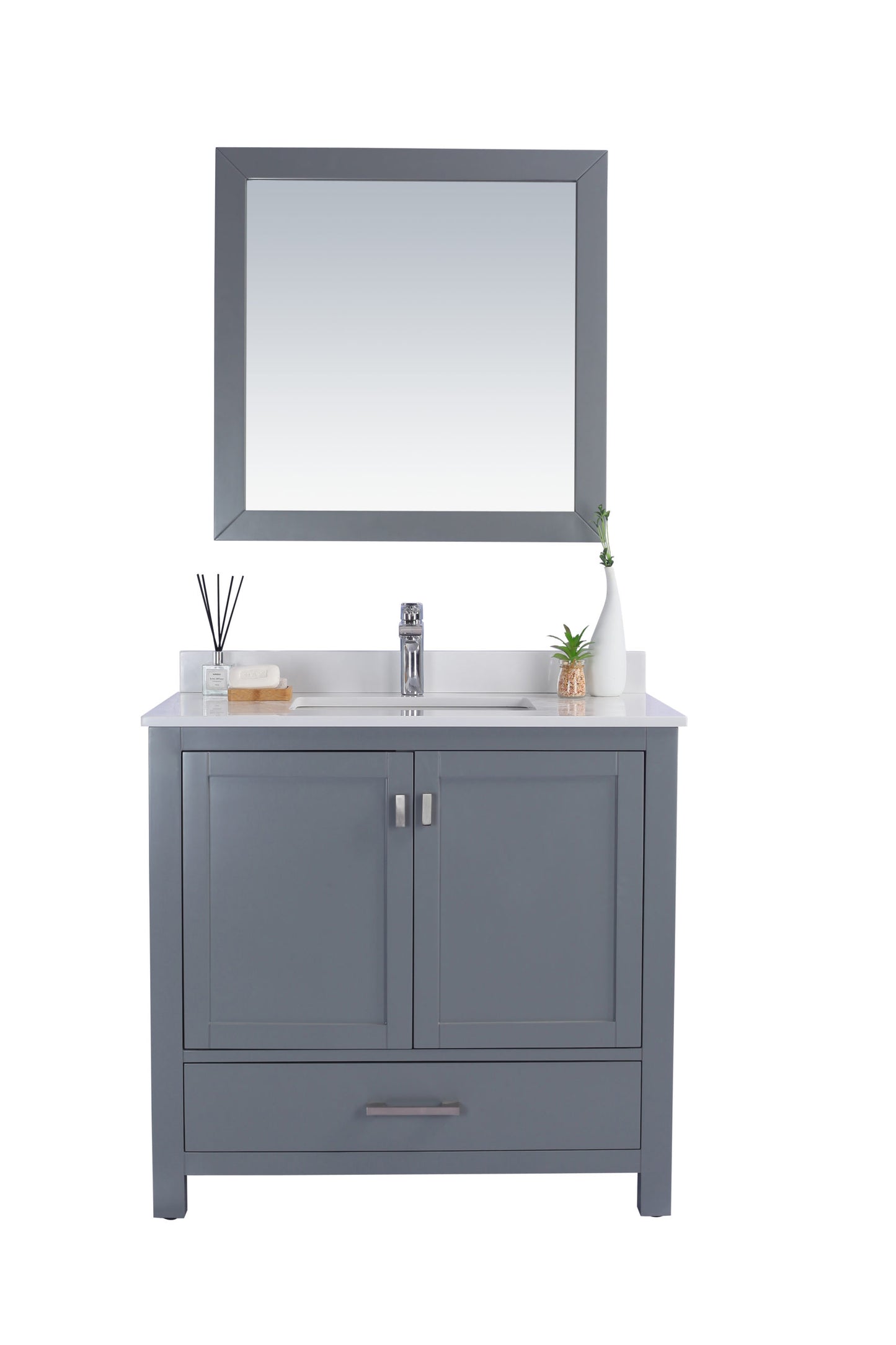 Wilson Grey Bath Vanity White Carrara 313ANG-36G-WQ, 36"