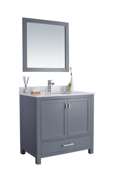 Wilson Grey Bath Vanity White Carrara 313ANG-36G-WQ, 36"