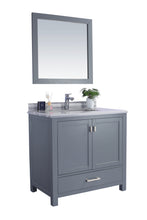 Load image into Gallery viewer, Wilson Grey Bath Vanity White Stripes Top 313ANG-36G-WS 36&quot; side