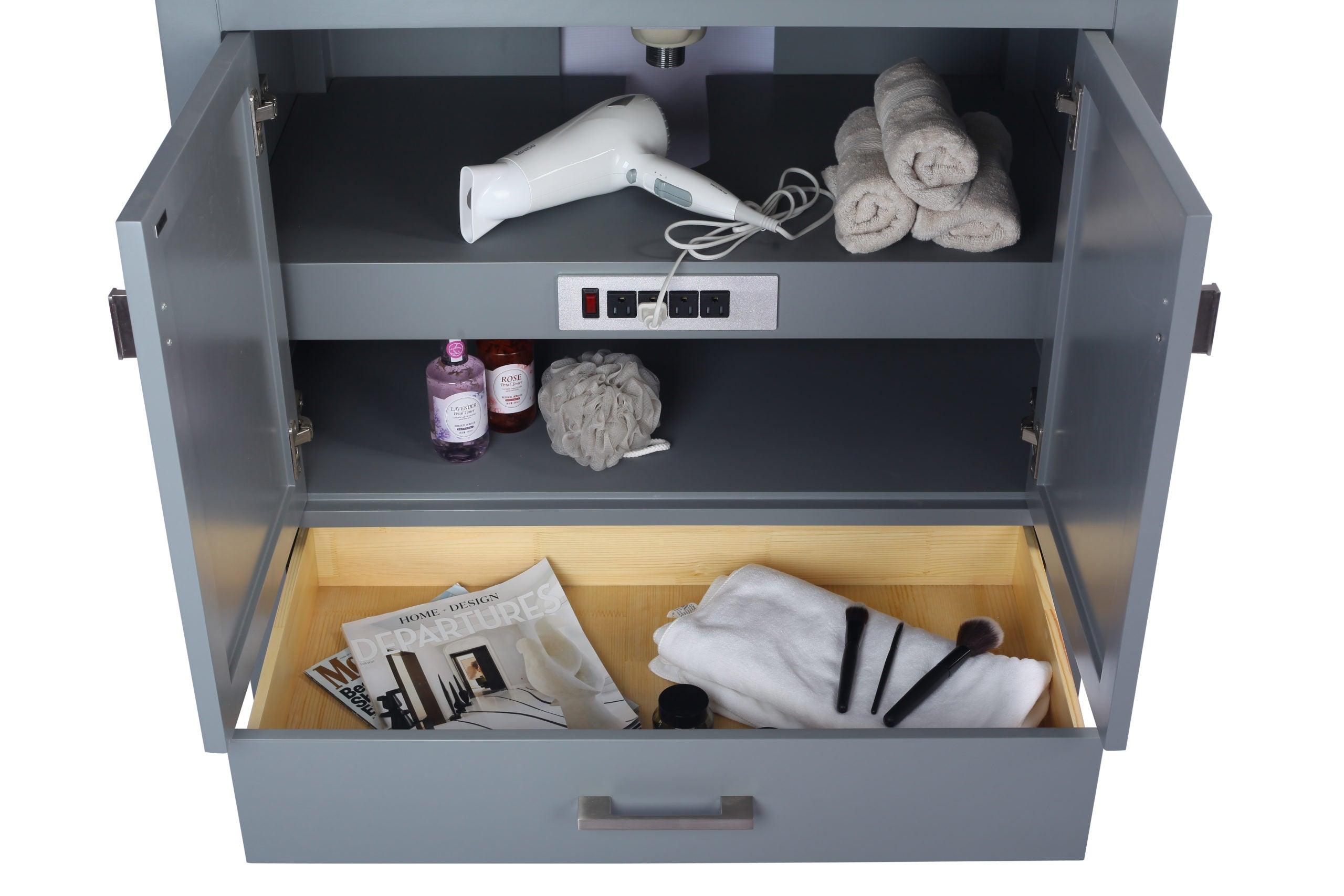 Laviva Wilson 313ANG-36G Grey Bath Cabinet, 36" open