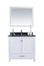 Load image into Gallery viewer, Wilson White Bath Vanity Black Marble Top 313ANG-36W-BW 36&quot;