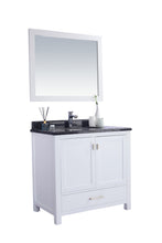 Load image into Gallery viewer, Wilson White Bath Vanity Black Marble Top 313ANG-36W-BW 36&quot; side
