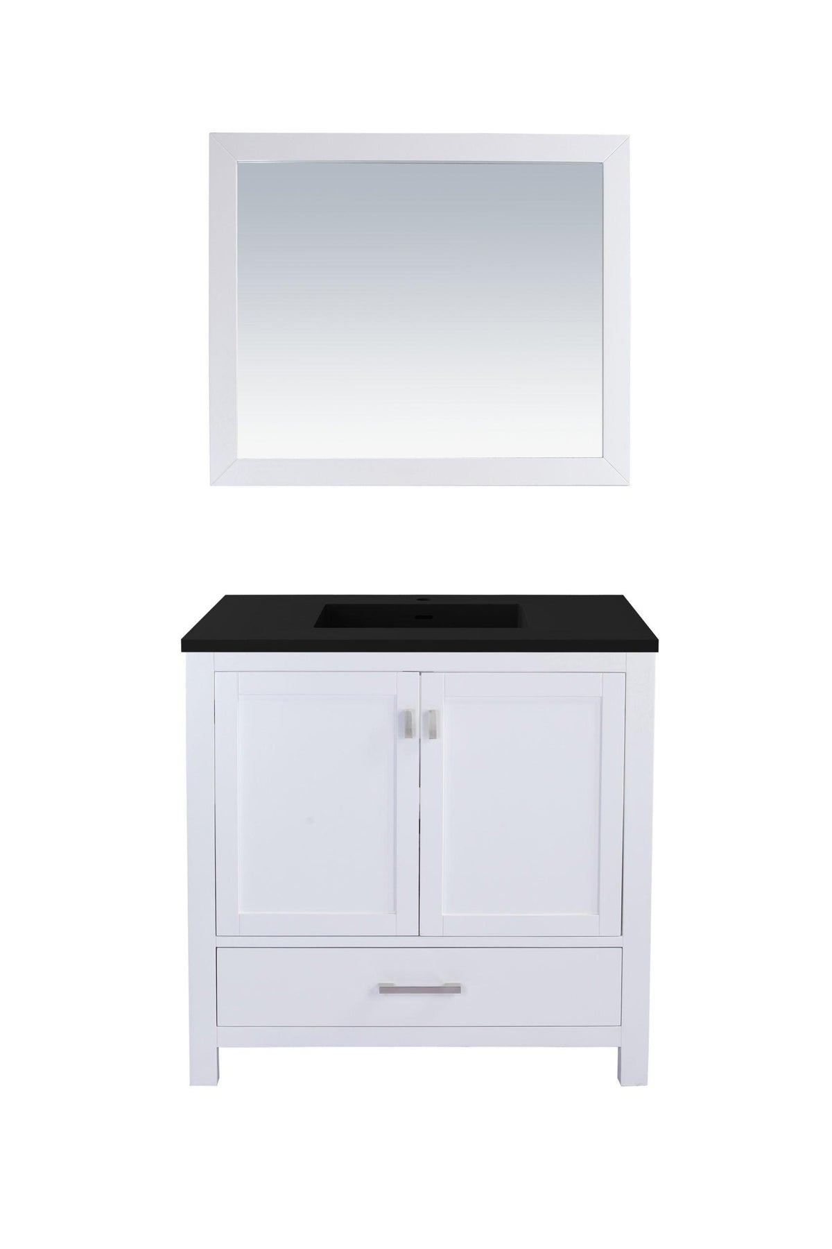 Wilson White Bath Vanity Matte Black  313ANG-36W-MB 36"