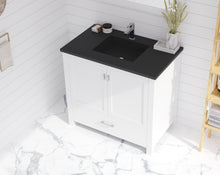Load image into Gallery viewer, Wilson White Bath Vanity Matte Black  313ANG-36W-MB 36&quot; up