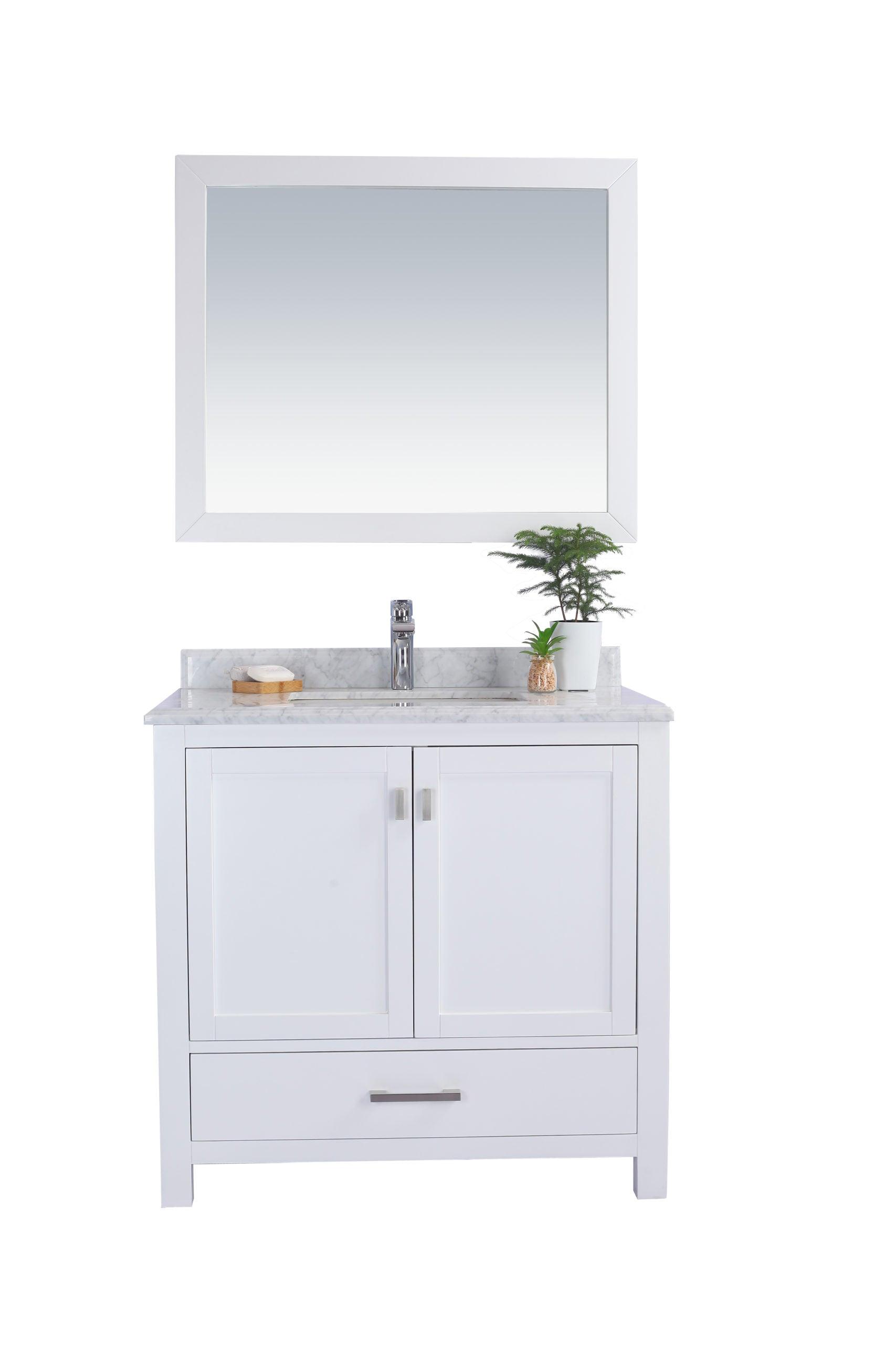 Wilson White Bath Vanity White Carrara 313ANG-36W-WC 36"