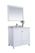 Load image into Gallery viewer, Wilson White Bath Vanity White Carrara 313ANG-36W-WC 36&quot; side
