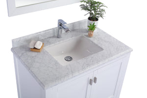 Wilson White Bath Vanity White Carrara 313ANG-36W-WC 36" up