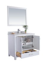 Load image into Gallery viewer, Wilson White Bath Vanity White Carrara 313ANG-36W-WC 36&quot; open