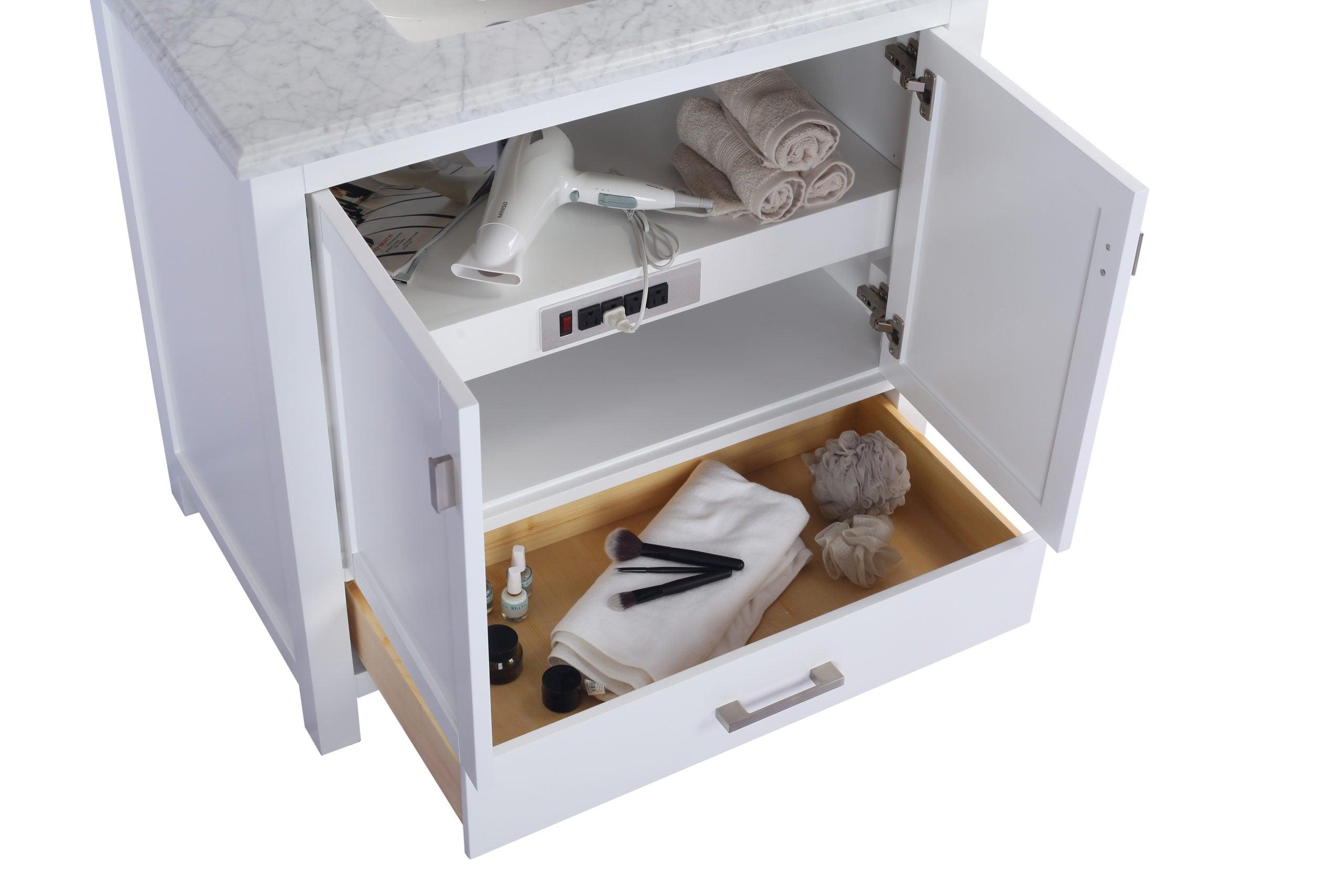 Wilson 313ANG-W-WC White Bath Vanity White Carrara 24"/30"/36"/42"/48"