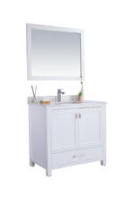 Load image into Gallery viewer, Wilson White Bath Vanity White Quartz top 313ANG-36W-WQ 36&quot; side