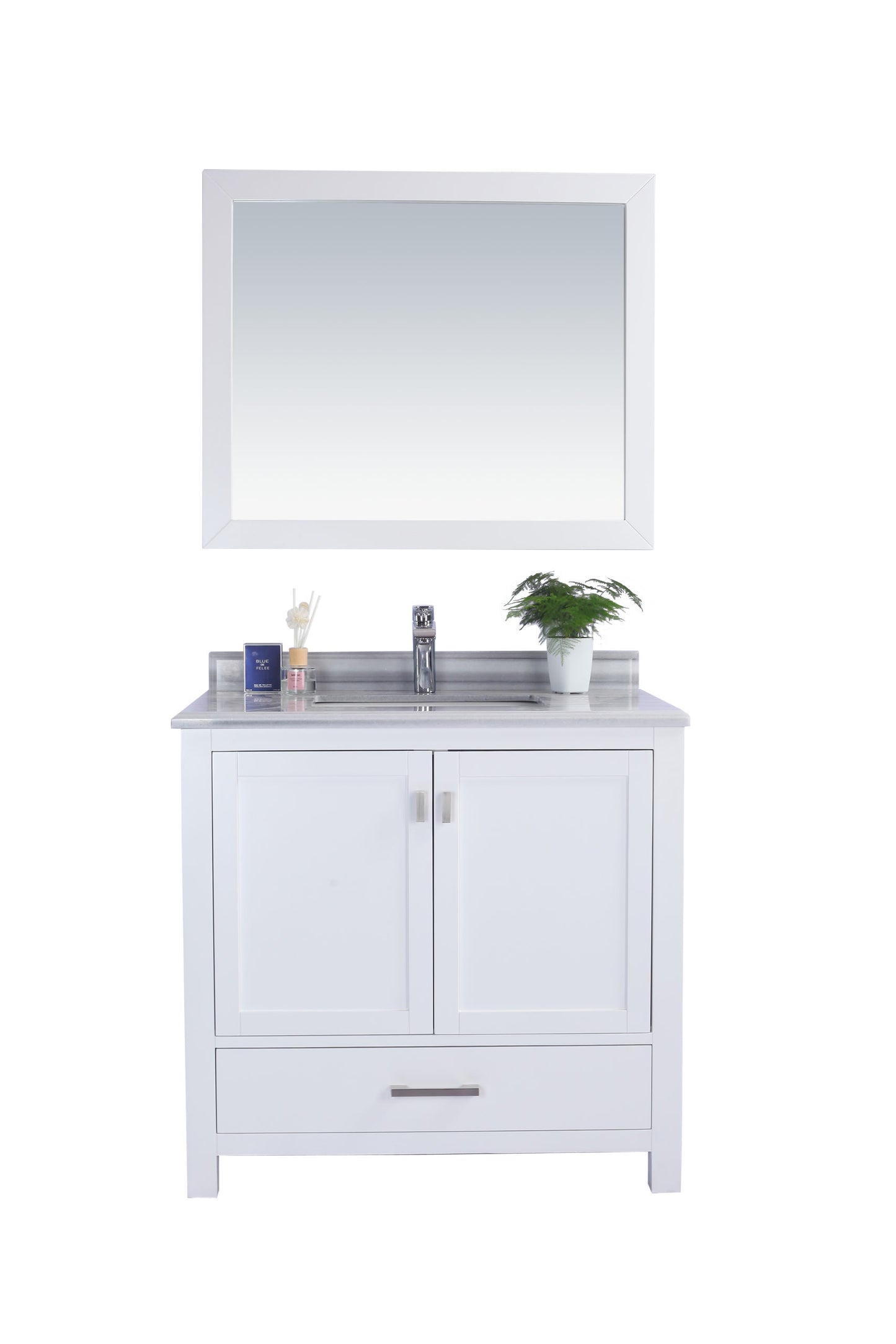 Wilson White Bath Vanity White Quartz top 313ANG-36W-WS 36"