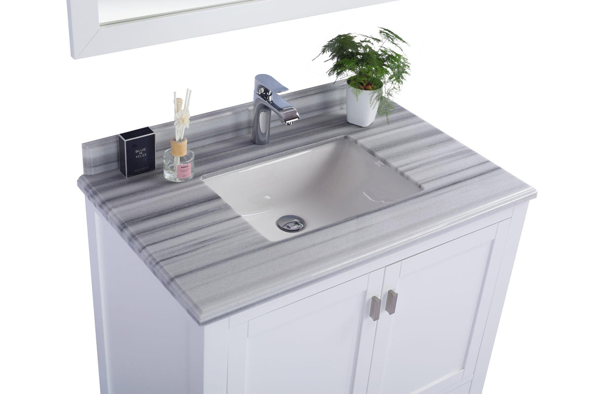 Wilson White Bath Vanity White Quartz top 313ANG-36W-WS 36" up