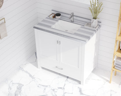 Wilson 313ANG-W-WS White Bath Vanity White Quartz top 24"/30"/36"/48"