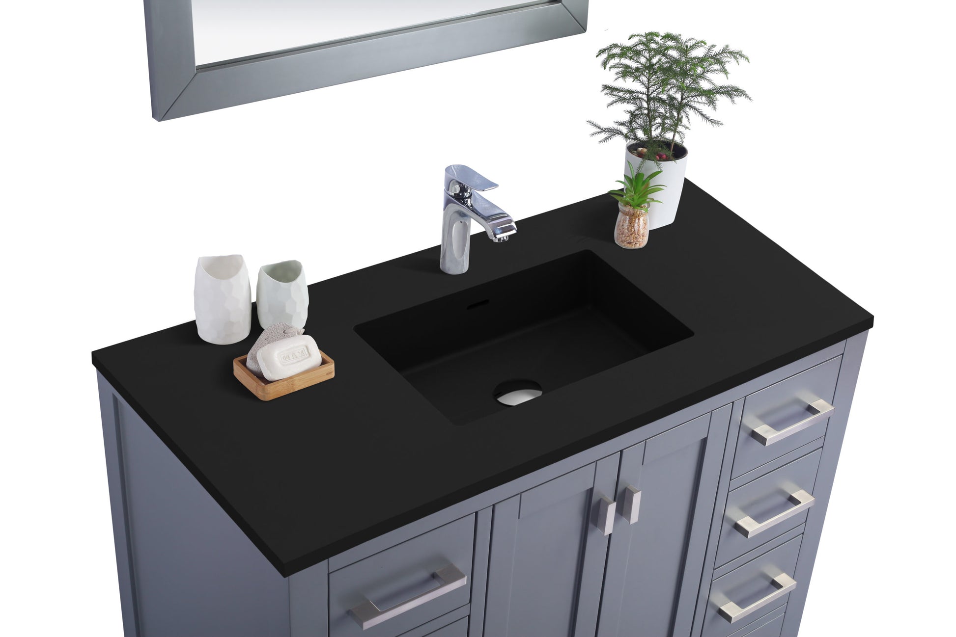 Laviva Wilson, Grey Bath Vanity Matte Black Stone 42" 313ANG-42G-MB up