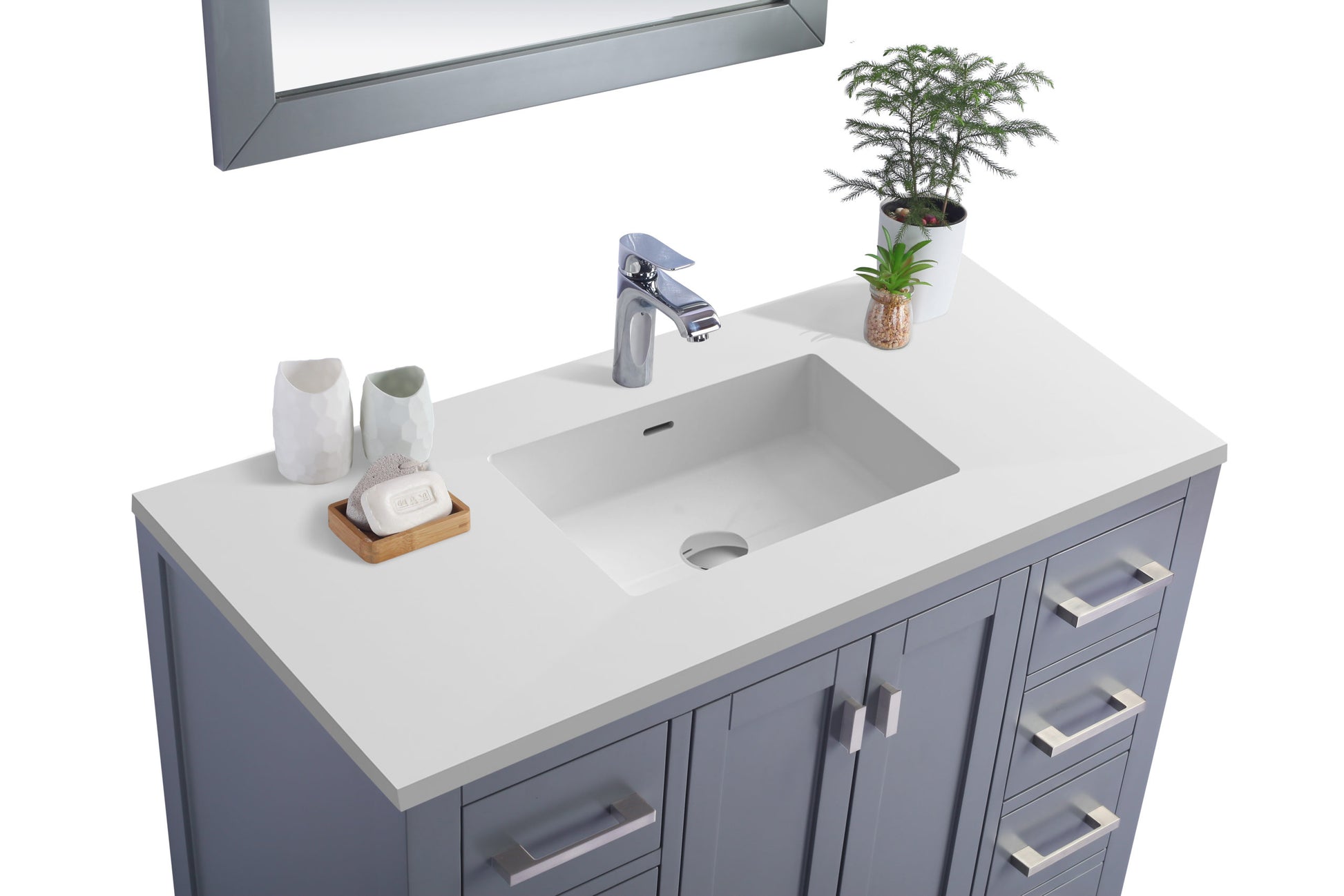 Wilson Grey Bath Vanity White Stone 42" 313ANG-42G-MB up