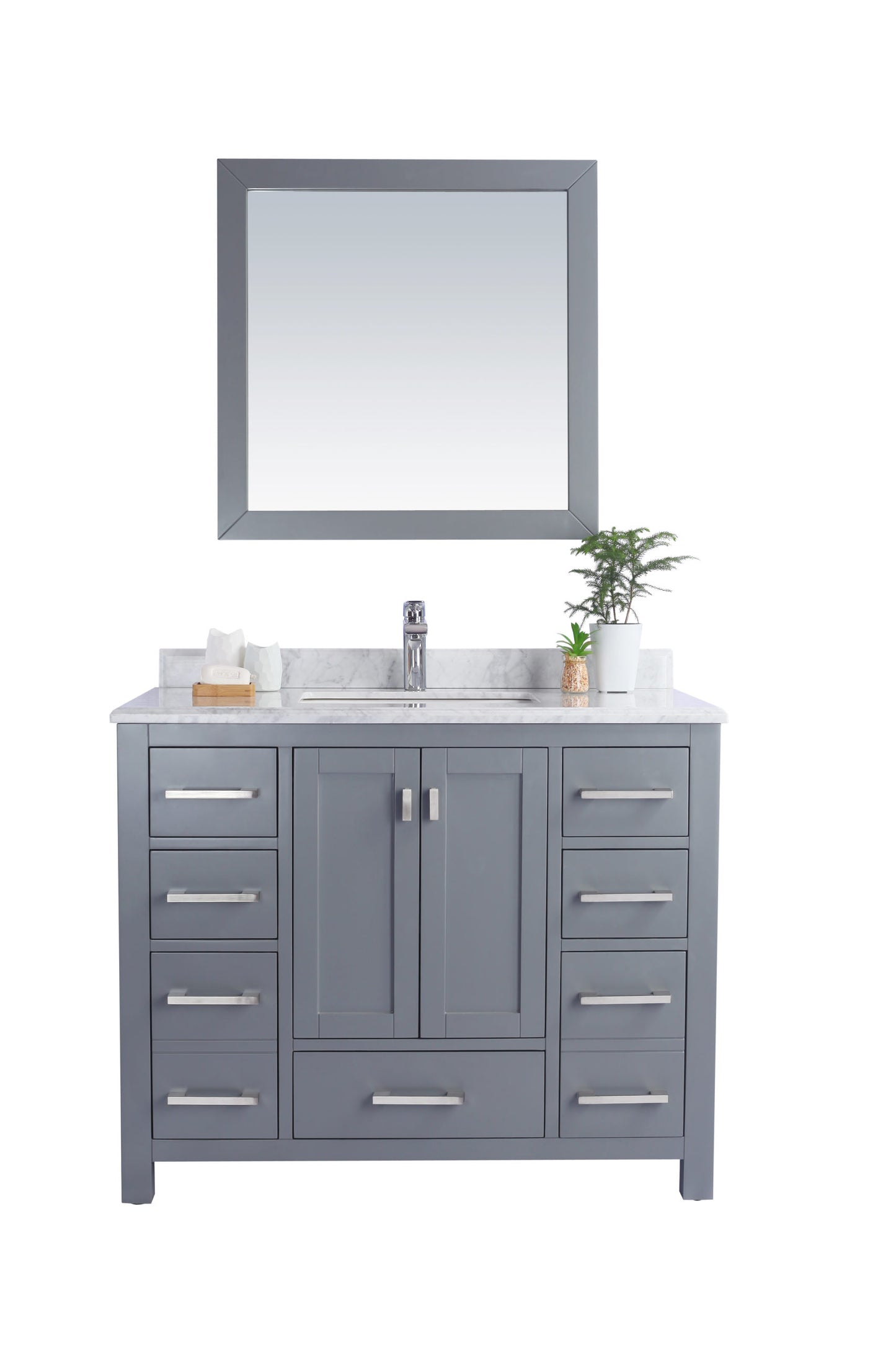 Wilson Grey Bath Vanity White Carrara 313ANG-42G-WC 42"