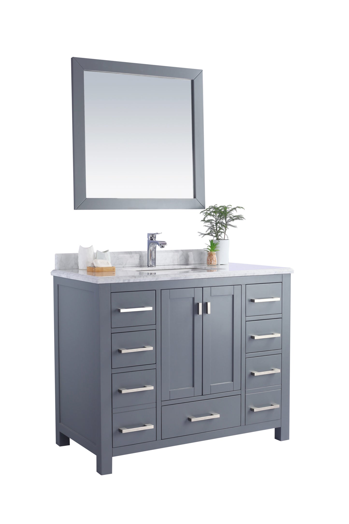 Wilson Grey Bath Vanity White Carrara 313ANG-42G-WC 42" 