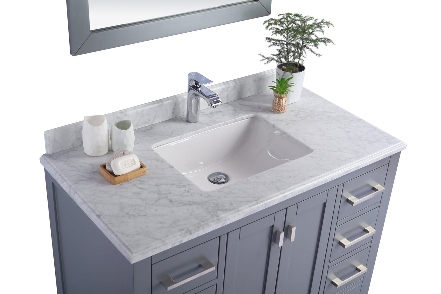 Wilson Grey Bath Vanity White Carrara 313ANG-42G-WC 42"  up