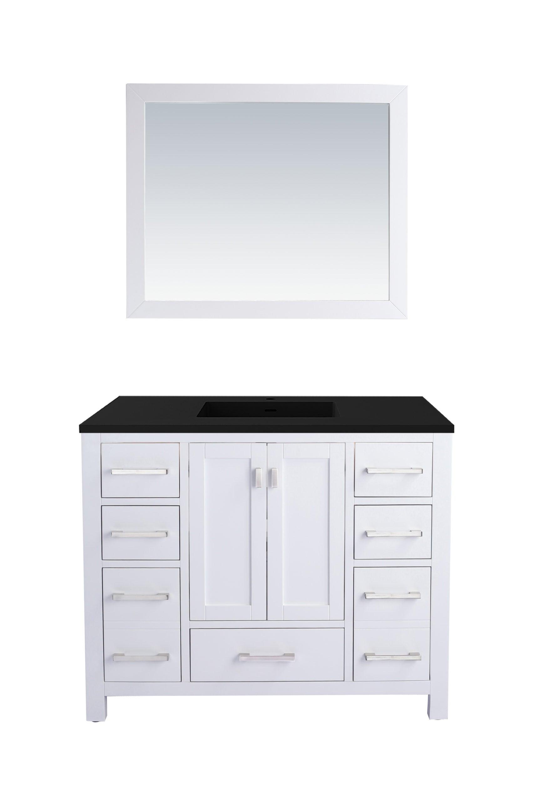 Wilson White Bath Vanity Matte Black  313ANG-42W-MB 42"