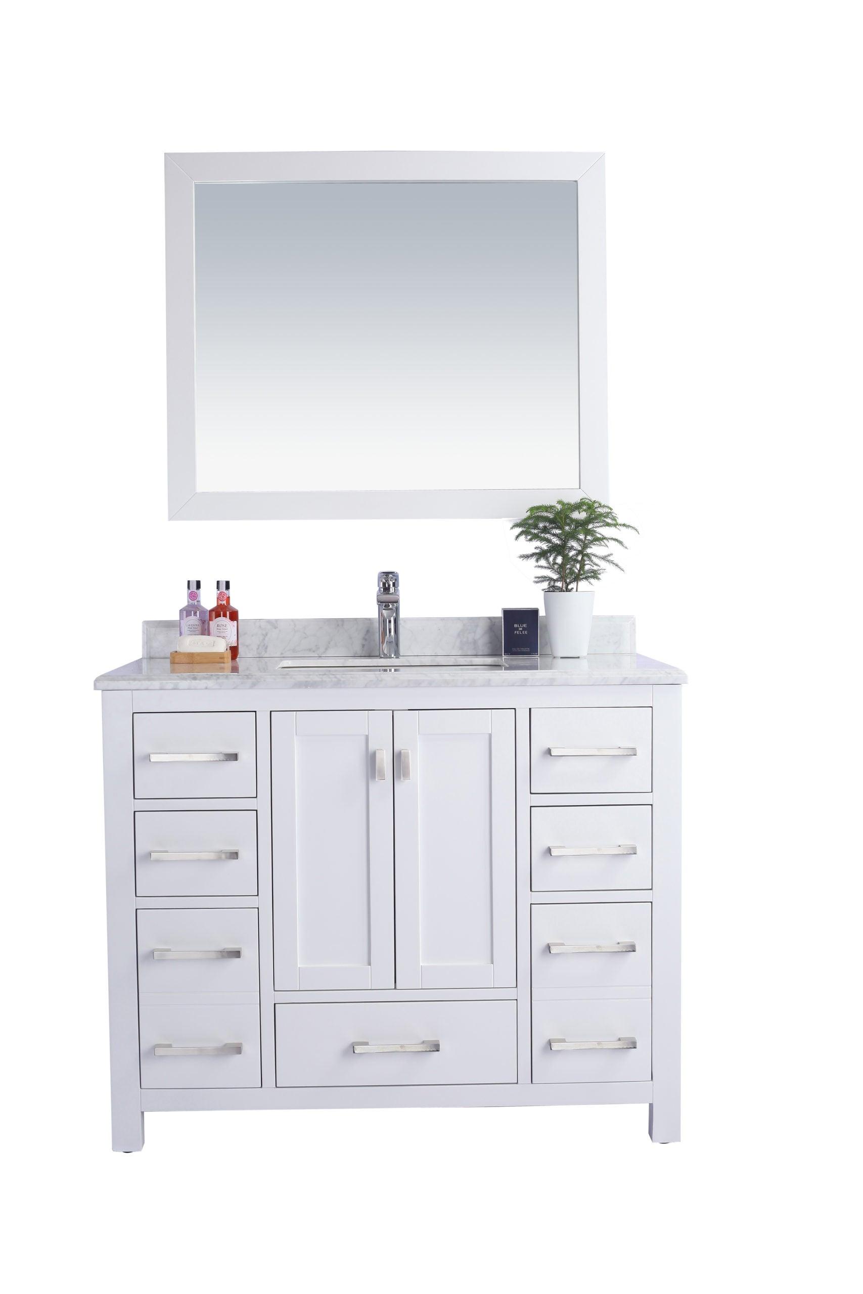 Wilson White Bath Vanity White Carrara 313ANG-42W-WC 42"