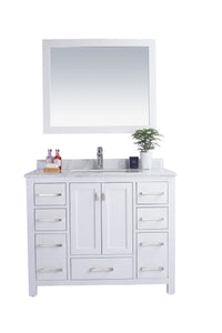 Wilson White Bath Vanity White Carrara 313ANG-42W-WC 42"