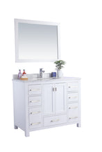 Load image into Gallery viewer, Wilson White Bath Vanity White Carrara 313ANG-42W-WC 42&quot; side