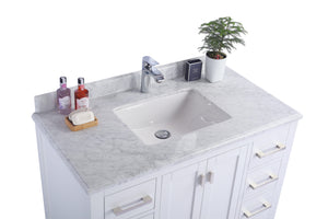Wilson White Bath Vanity White Carrara 313ANG-42W-WC 42" up