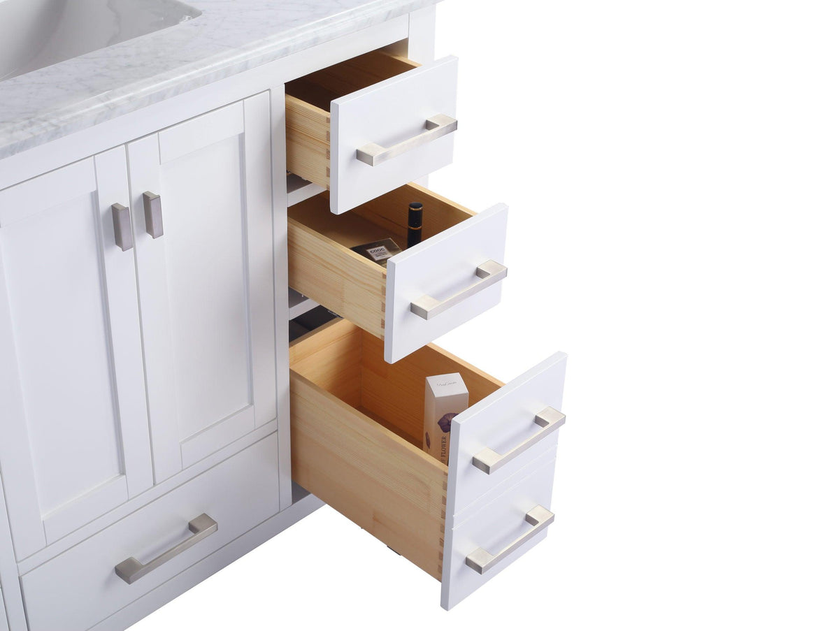 Laviva Wilson 313ANG-42W White Bathroom Cabinet, 42" open