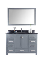 Load image into Gallery viewer, Wilson 313ANG-48G-BW Grey Bath Vanity, Black Marble Top, 48&quot; front