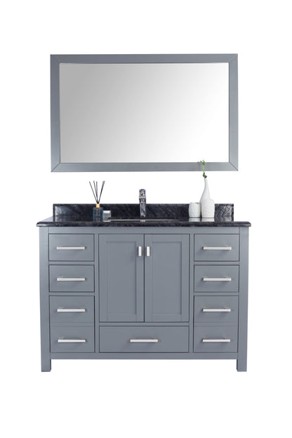 Wilson 313ANG-G-BW Grey Bath Vanity, Black Marble Top, 24"/30"/36"/48"