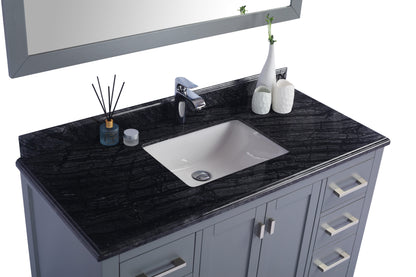 Wilson 313ANG-48G-BW Grey Bath Vanity, Black Marble Top, 48" up