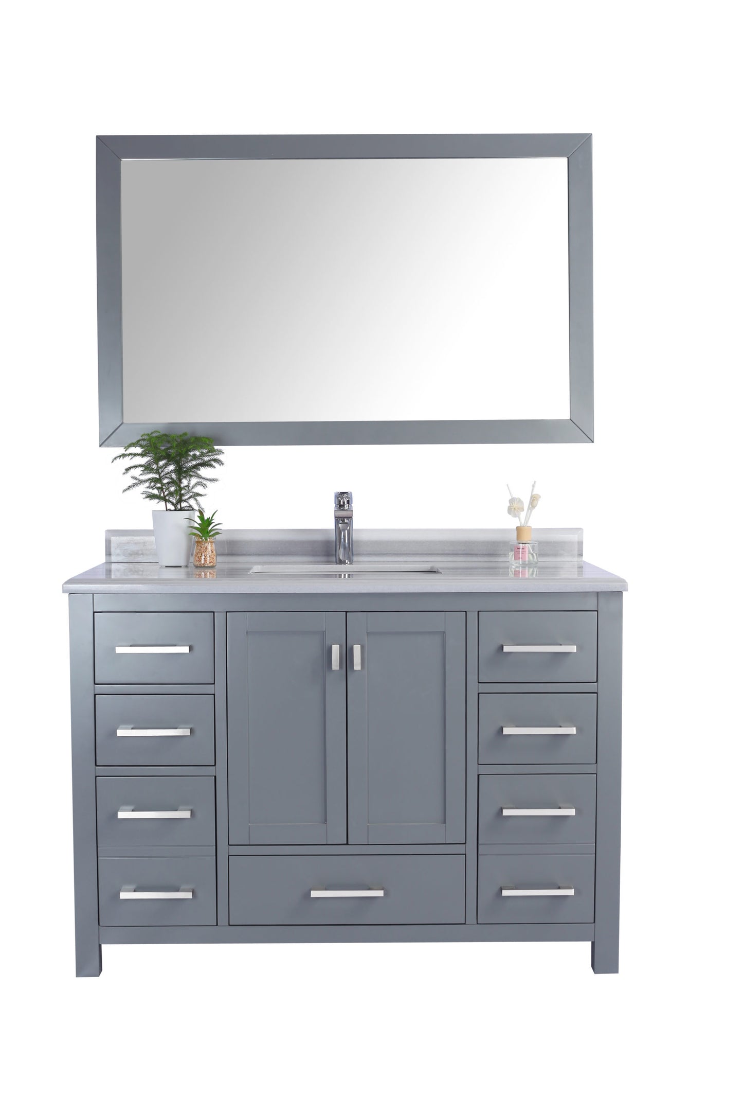 Wilson Grey Bath Vanity White Stripes Top 313ANG-48G-WS 48"