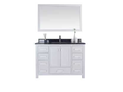 Wilson White Bath Vanity Black Marble Top 313ANG-48W-BW 48"