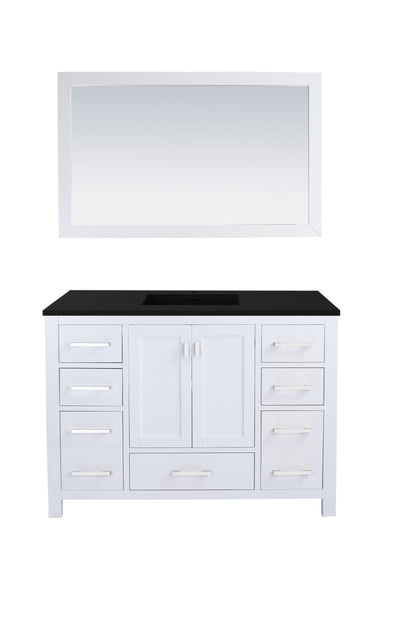 Wilson White Bath Vanity Matte Black  313ANG-48W-MB 48"