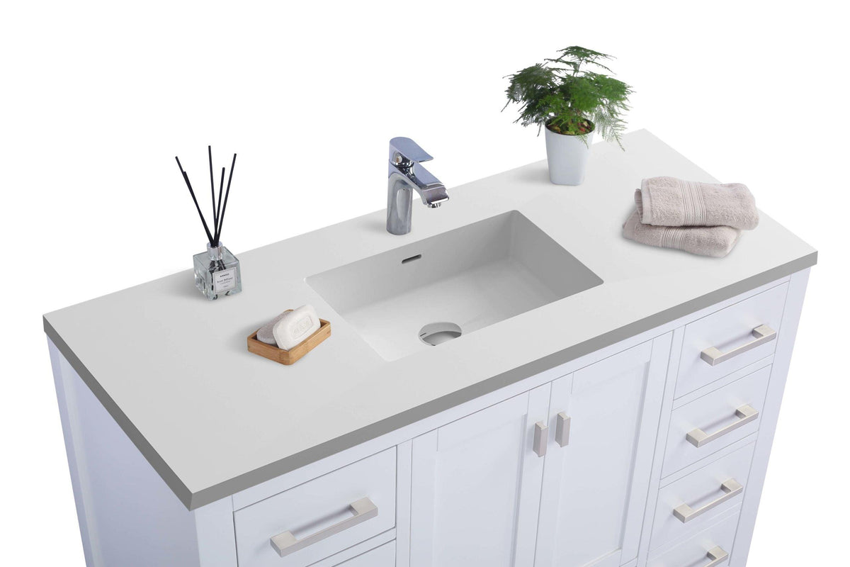 Wilson White Bath Vanity Matte White 313ANG-48W-MW 48" up