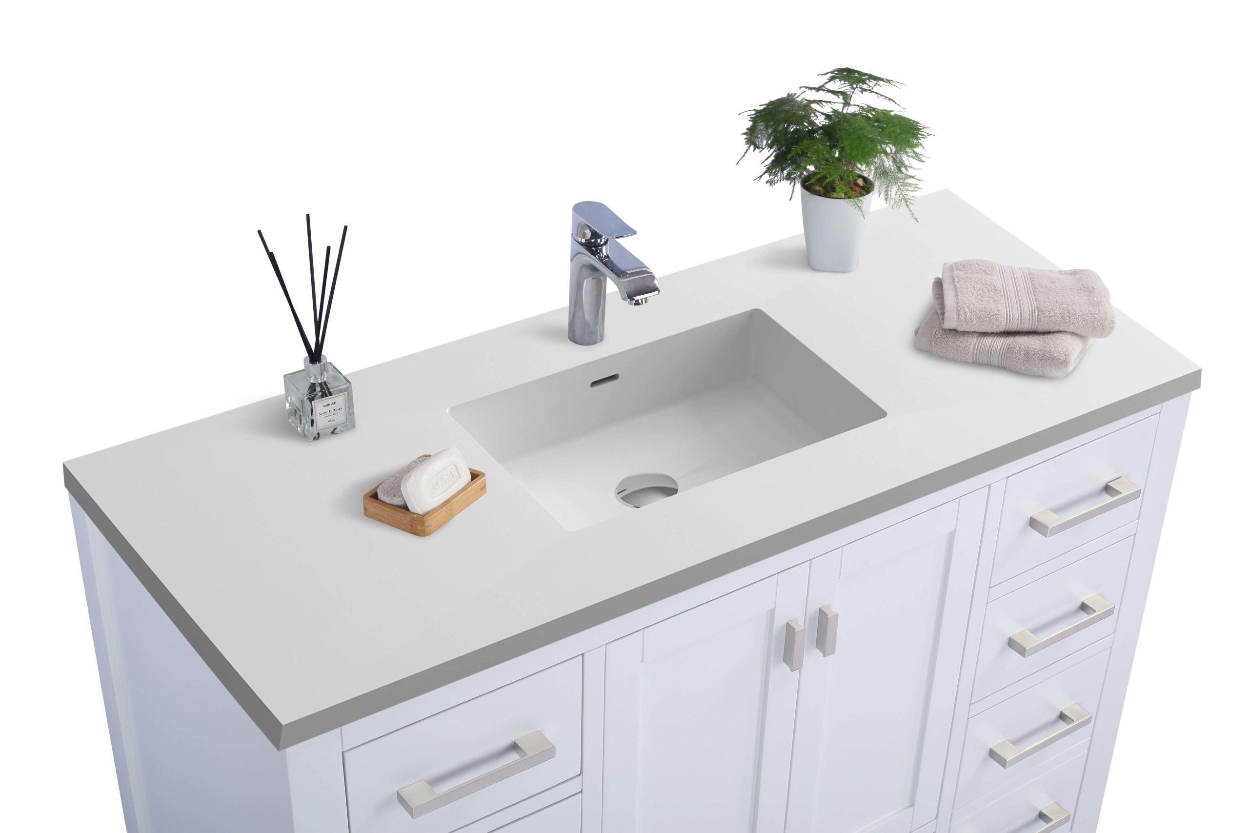 Wilson White Bath Vanity Matte White 313ANG-48W-MW 48" up