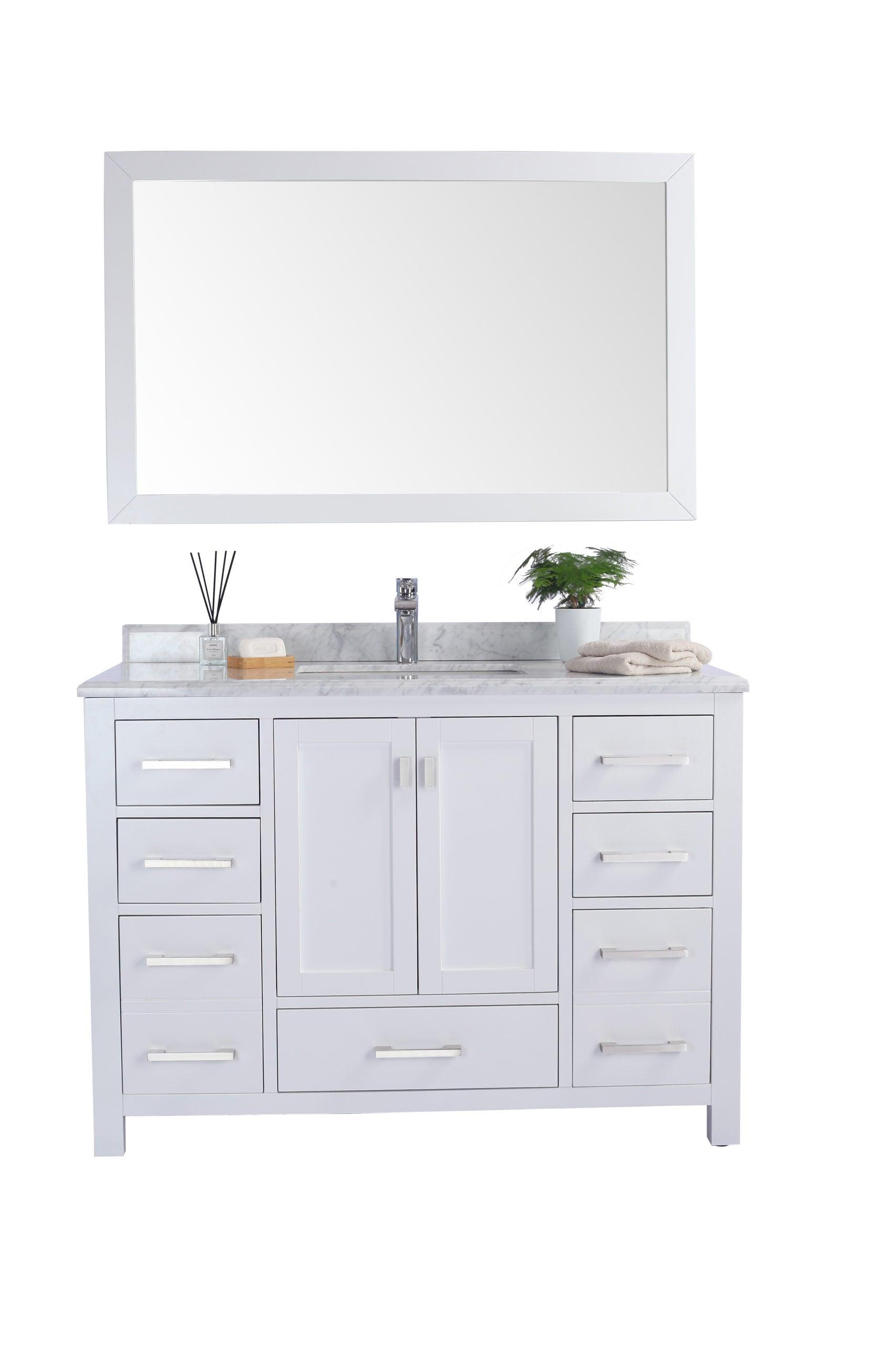 Wilson White Bath Vanity White Carrara 313ANG-48W-WC 48"