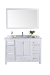 Wilson White Bath Vanity White Carrara 313ANG-48W-WC 48"