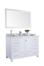 Load image into Gallery viewer, Wilson White Bath Vanity White Carrara 313ANG-48W-WC 48&quot; side