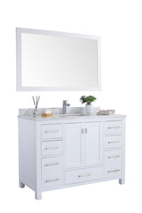 Wilson White Bath Vanity White Carrara 313ANG-48W-WC 48" side