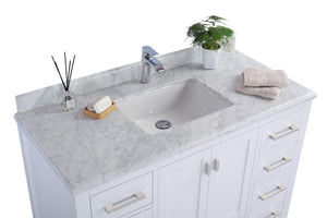 Wilson White Bath Vanity White Carrara 313ANG-48W-WC 48" up