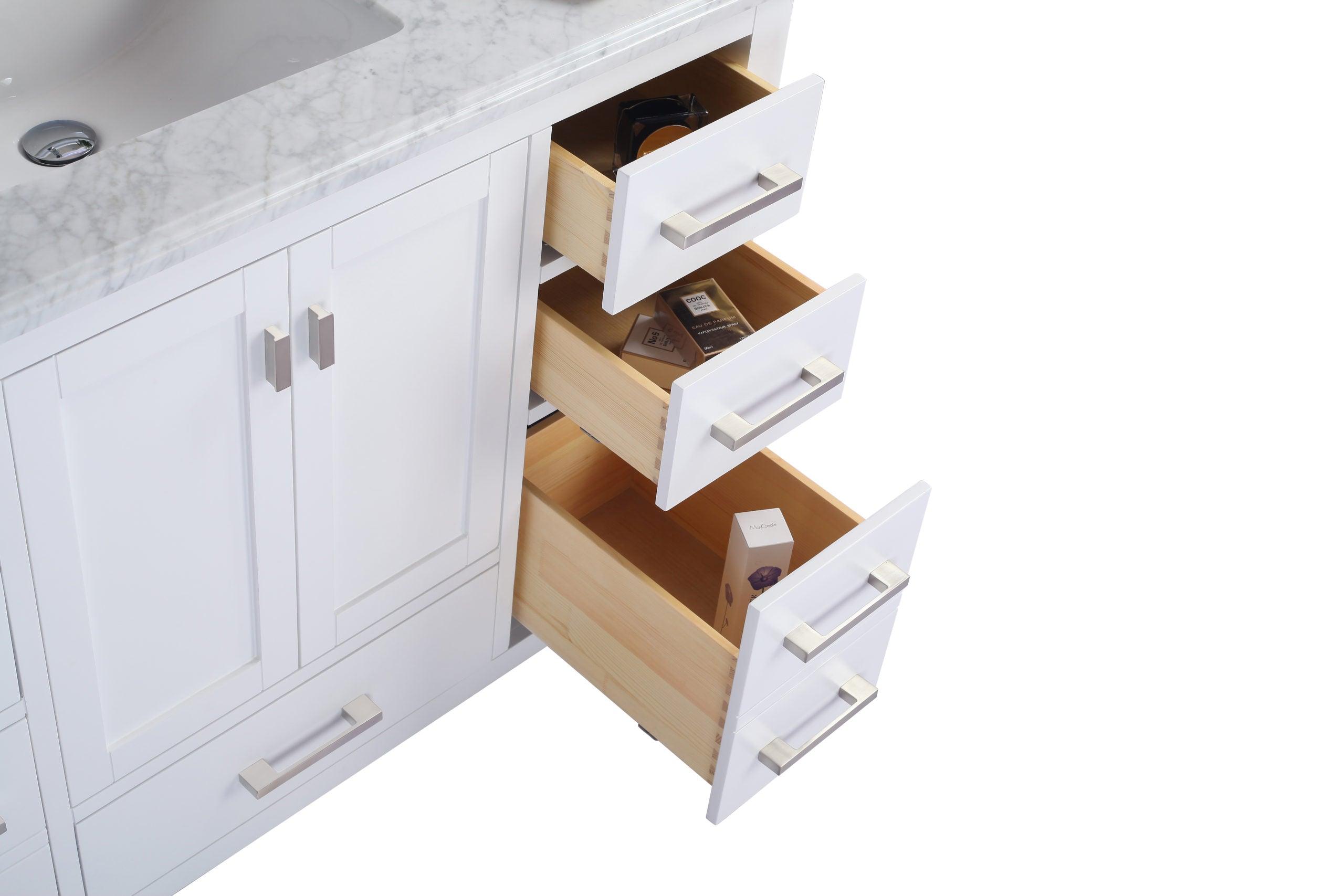 Wilson 313ANG-W-WC White Bath Vanity White Carrara 24"/30"/36"/42"/48"