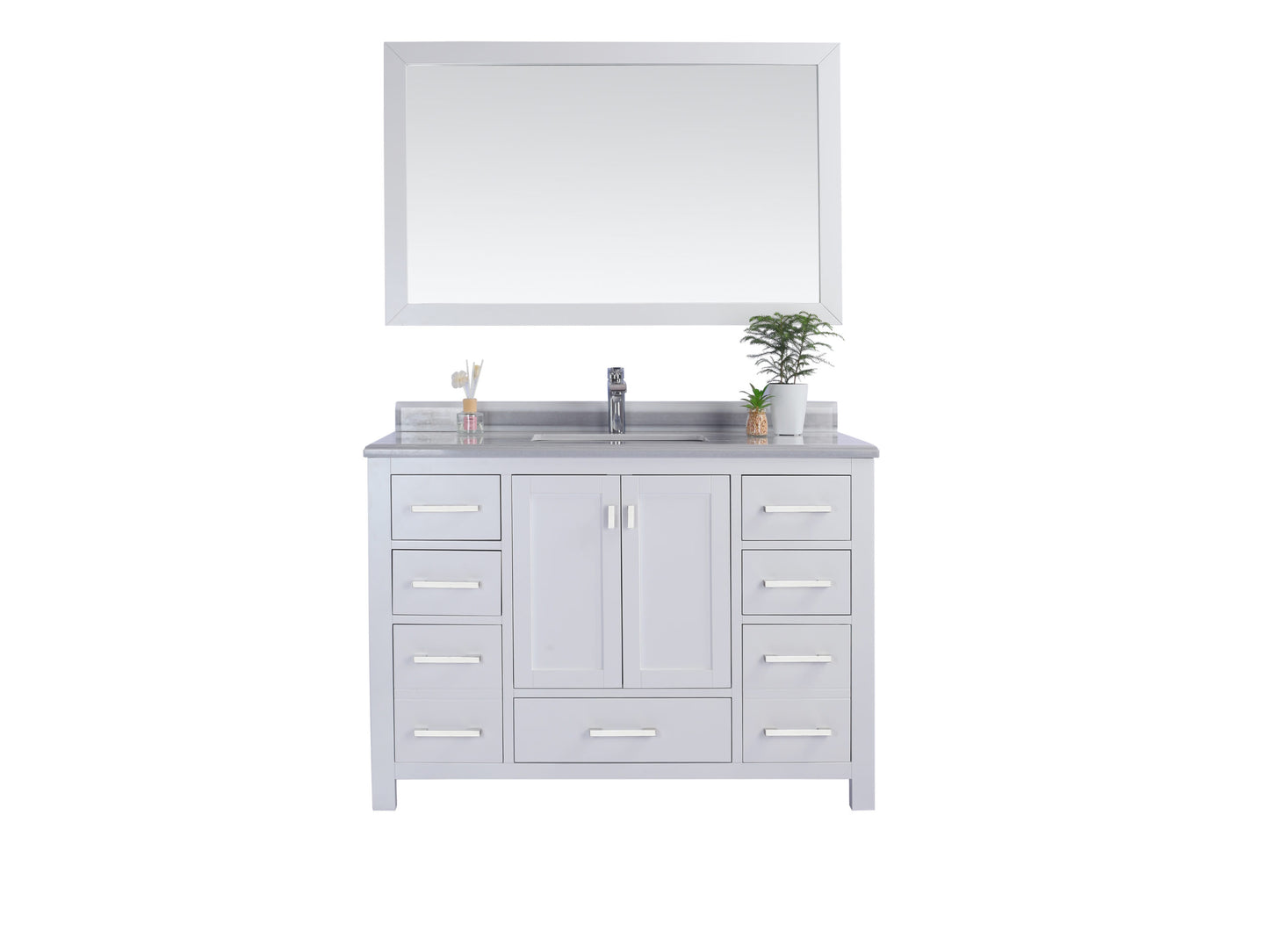 Wilson White Bath Vanity White Quartz top 313ANG-48W-WS 48"