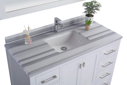 Wilson White Bath Vanity White Quartz top 313ANG-48W-WS 48" up