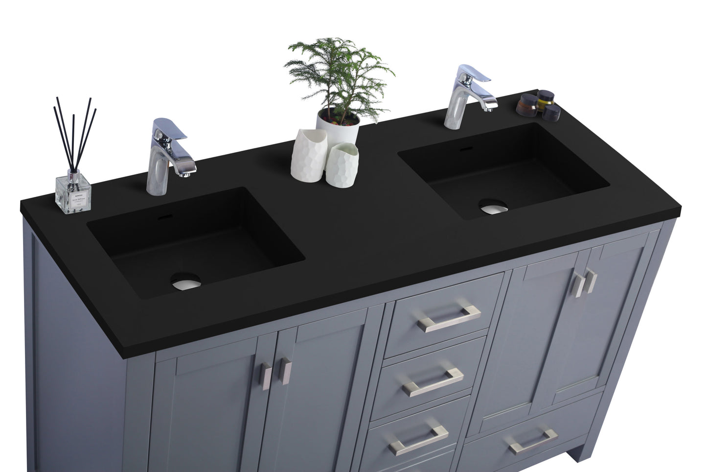 Laviva Wilson 313ANG-60G, 60" Grey Double Sink Bathroom Vanity Set